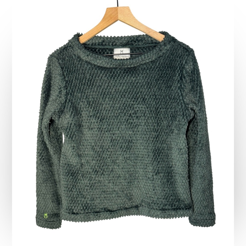 Dudley Stephens Women's Brighton Boatneck Bubble Fleece In Forest Green Sz M